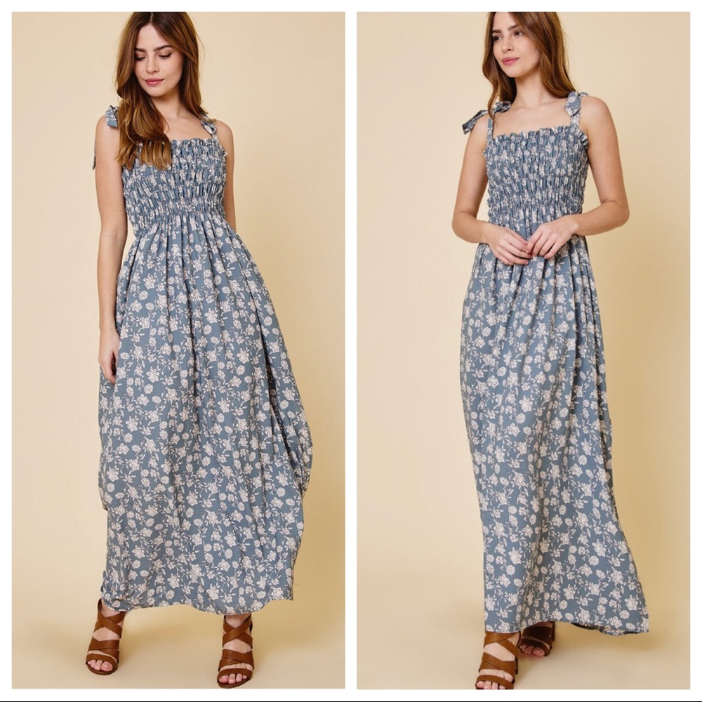 21 Pretty Floral print Tie Strap Maxi Dress - Picture 4 of 4